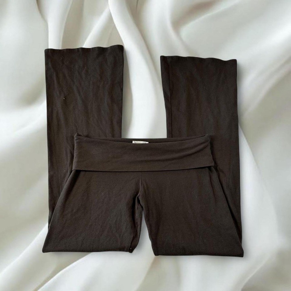 Image Nation brown fold over flare leggings y2k mcbling grunge fairy boho